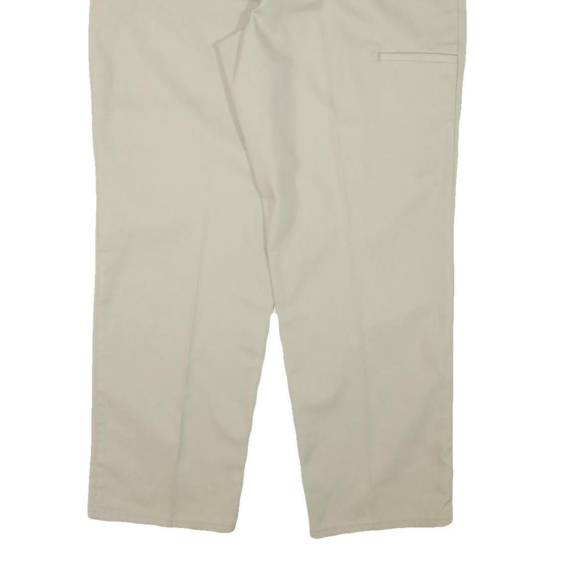 DICKIES Mens Cotton Blend Beige Regular Fit Straight Leg Trousers W40 L31