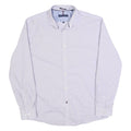 TOMMY HILFIGER Mens Purple Shirt L Cotton Blend Formal Button Collar Checked