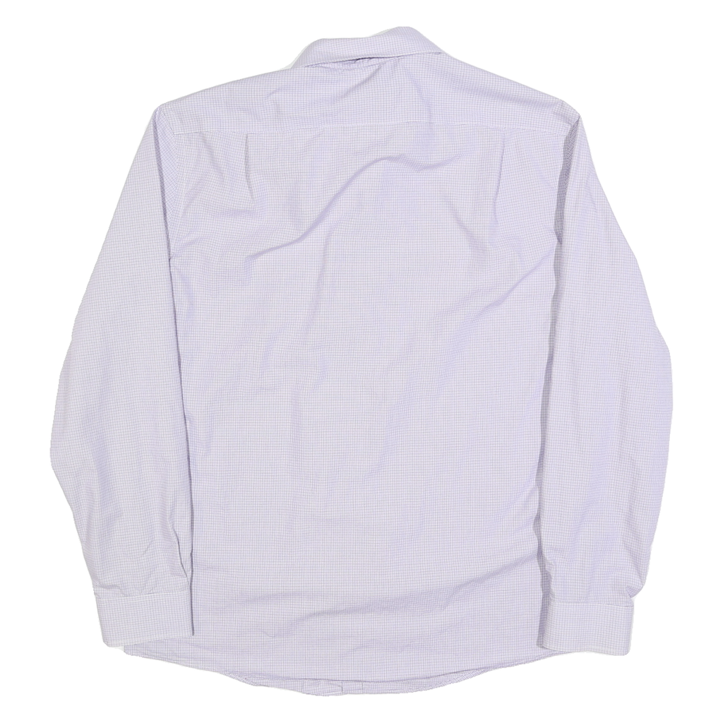 TOMMY HILFIGER Mens Purple Shirt L Cotton Blend Formal Button Collar Checked