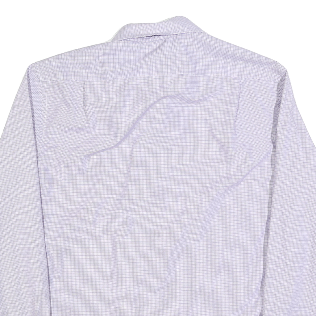 TOMMY HILFIGER Mens Purple Shirt L Cotton Blend Formal Button Collar Checked