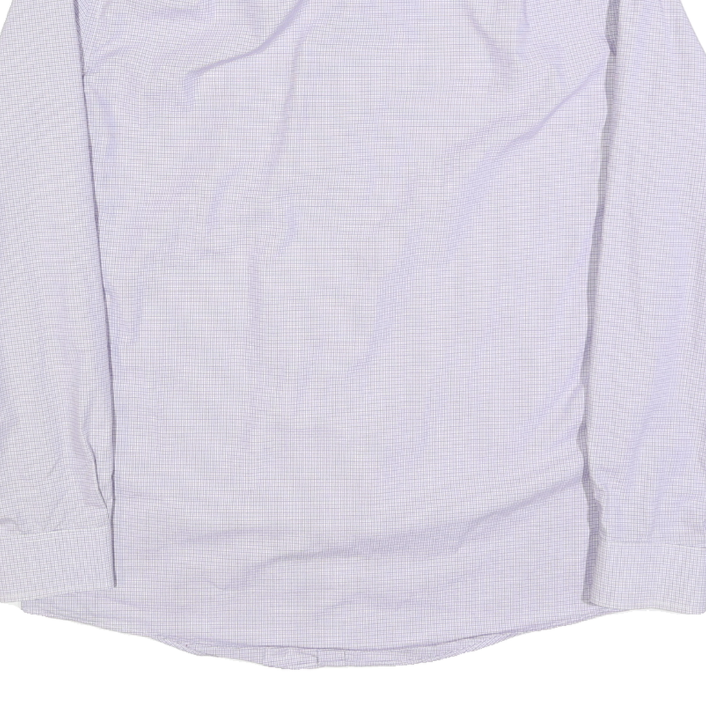 TOMMY HILFIGER Mens Purple Shirt L Cotton Blend Formal Button Collar Checked