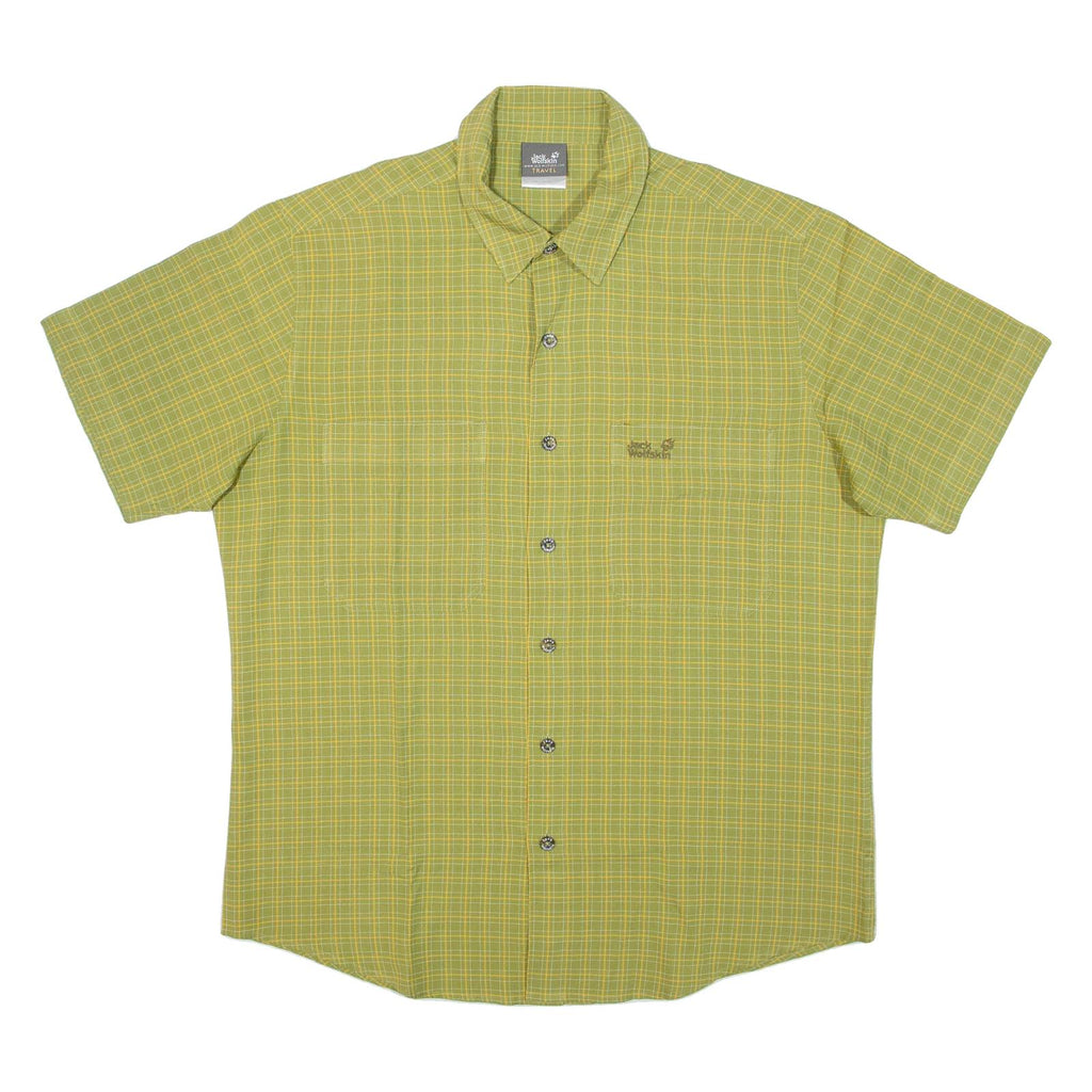JACK WOLFSKIN Mens Shirt Green Check M