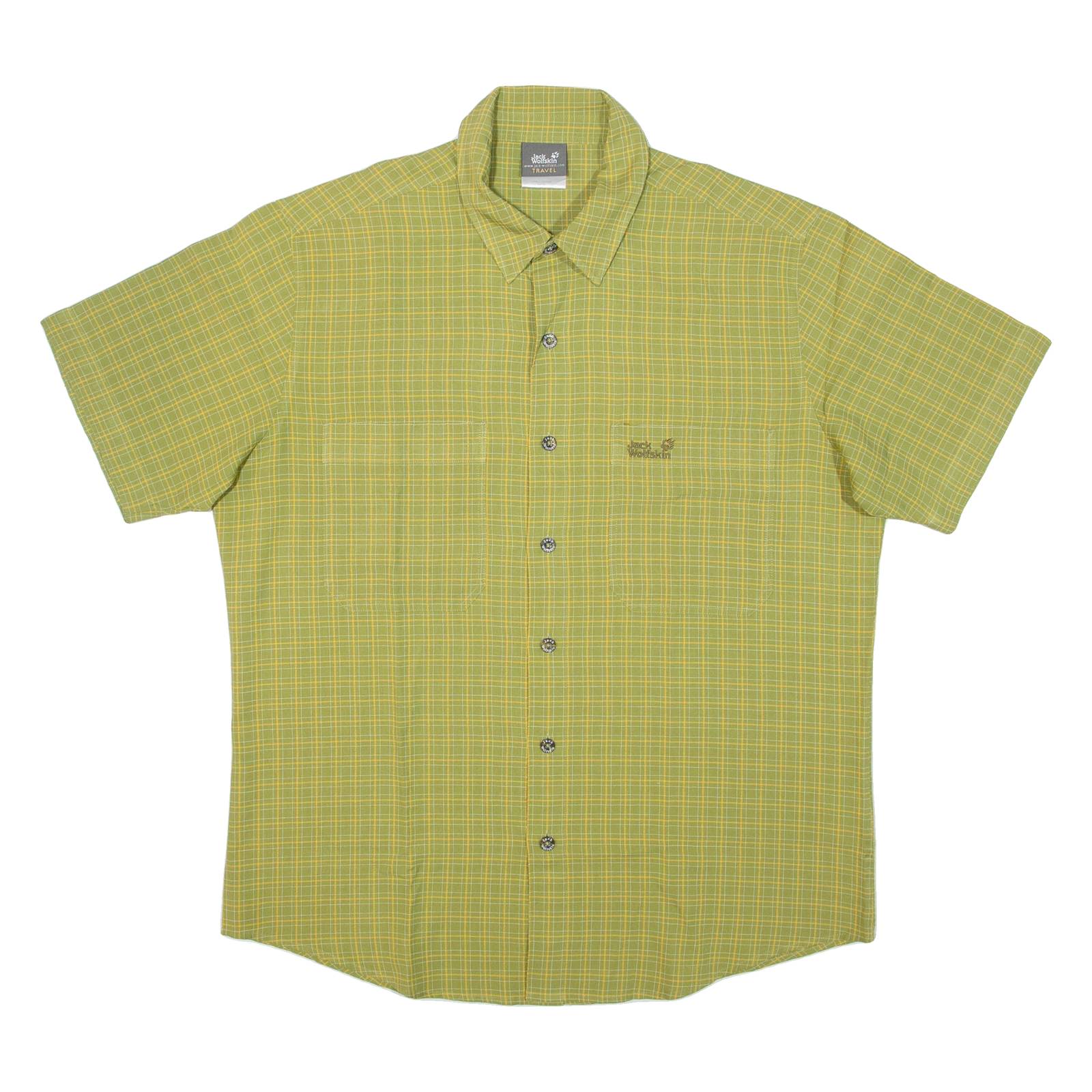 JACK WOLFSKIN Mens Shirt Green Check M
