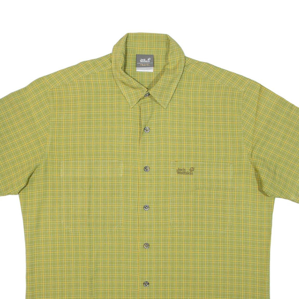 JACK WOLFSKIN Mens Shirt Green Check M