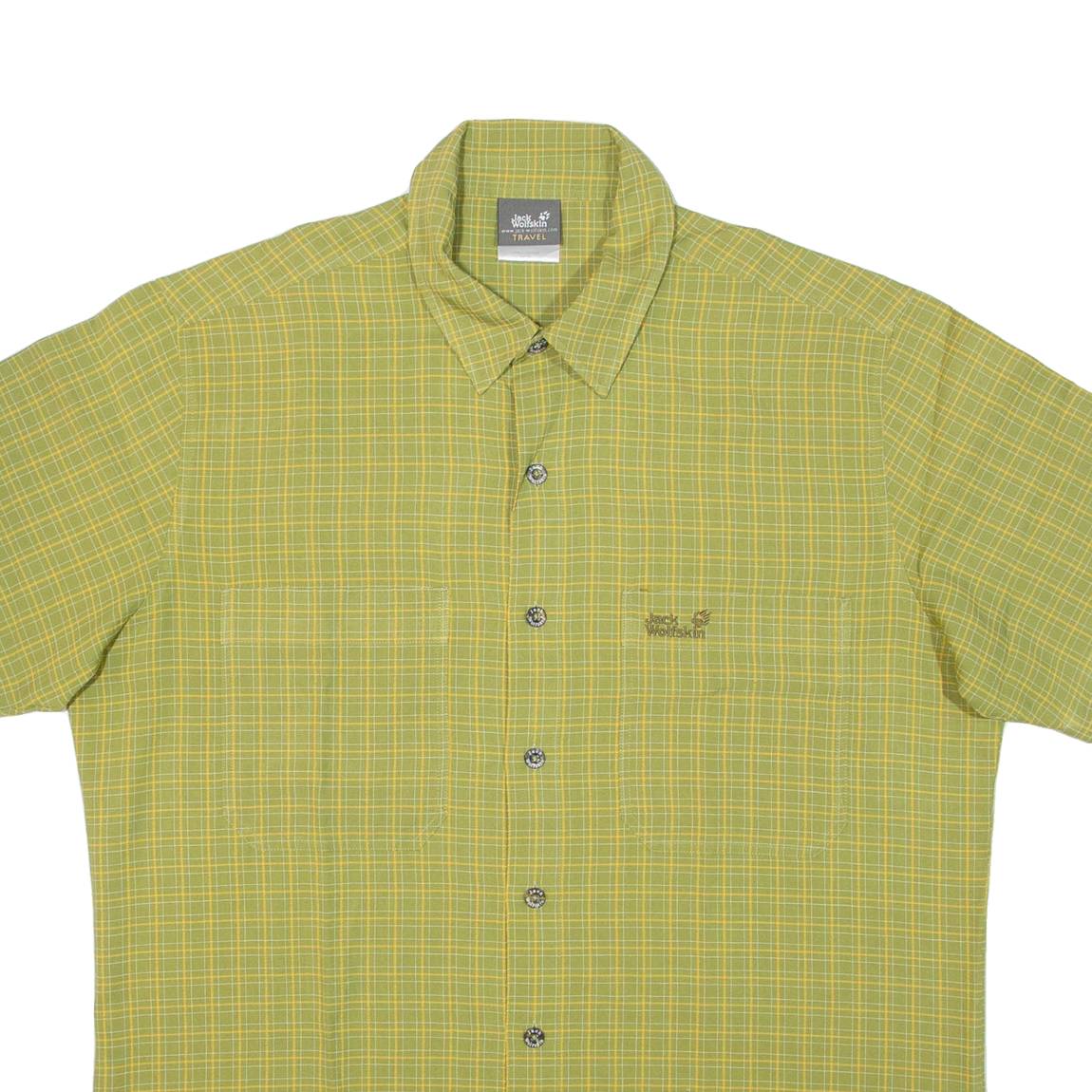 JACK WOLFSKIN Mens Shirt Green Check M