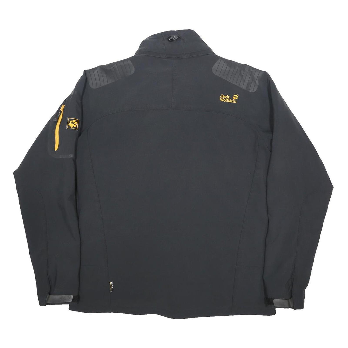 JACK WOLFSKIN Mens Black Outdoor Jacket 2XL Polyamide Blend Woven Zip Pockets