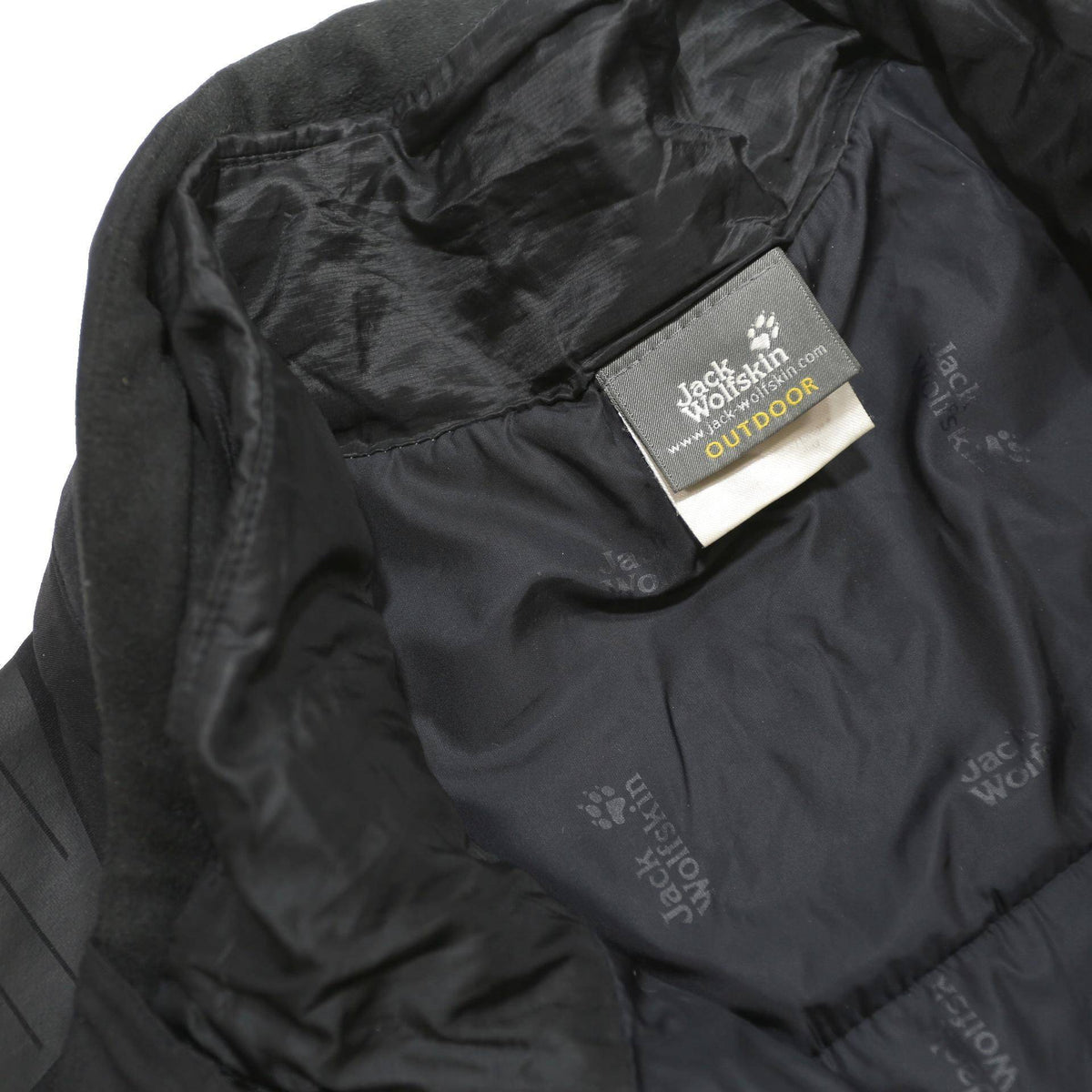 JACK WOLFSKIN Mens Black Outdoor Jacket 2XL Polyamide Blend Woven Zip Pockets
