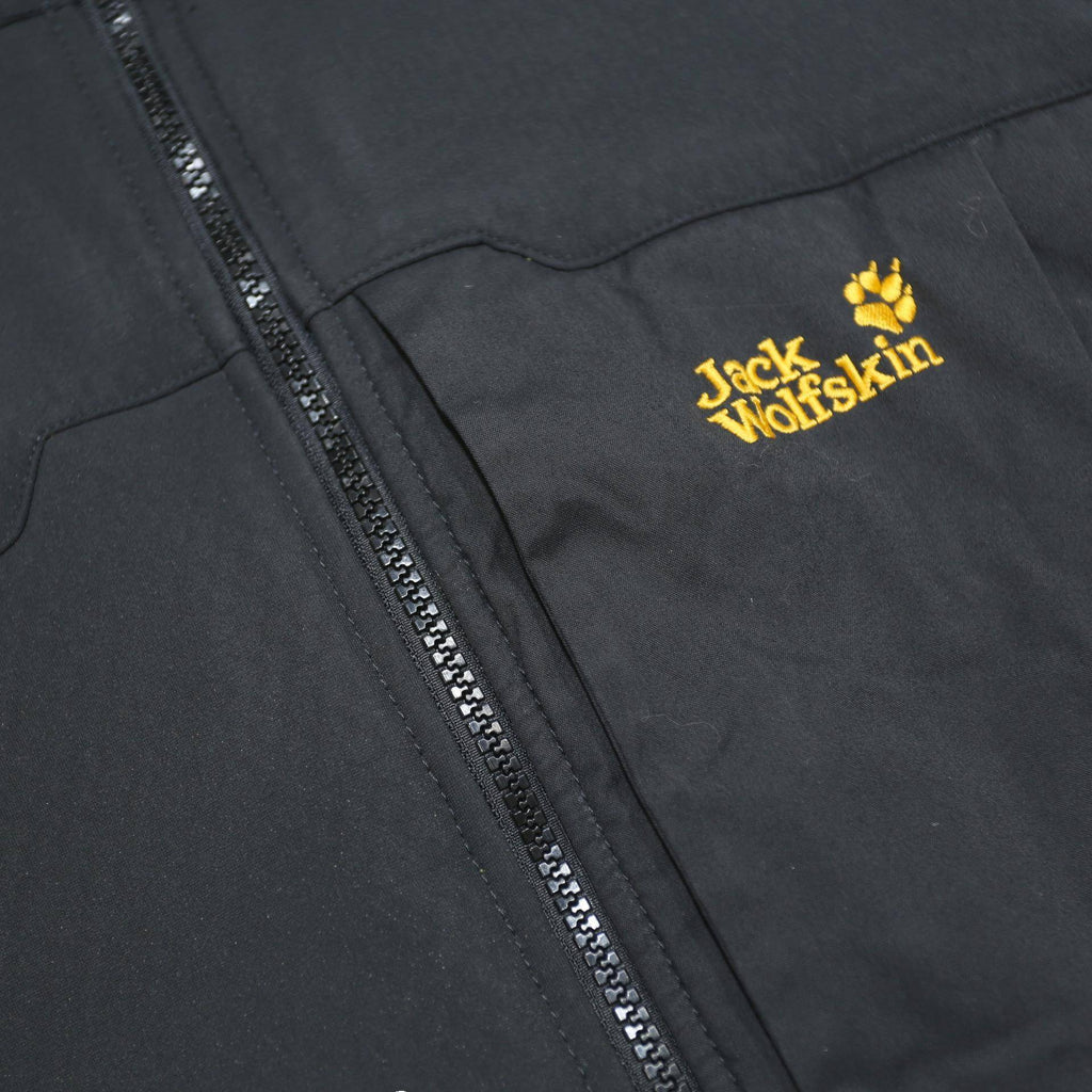 JACK WOLFSKIN Mens Black Outdoor Jacket 2XL Polyamide Blend Woven Zip Pockets