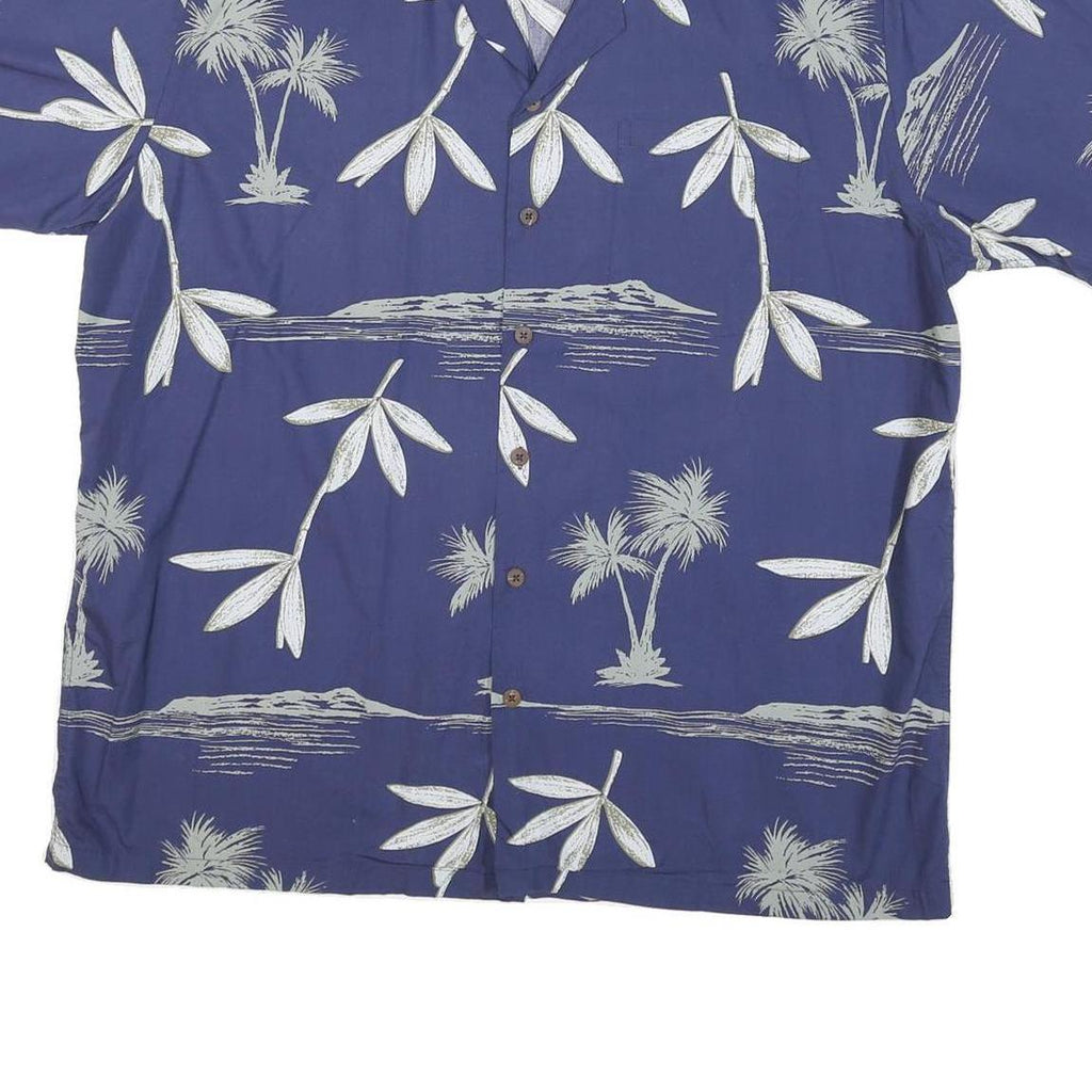 PARADISE STYLE Mens Blue Shirt M Cotton Blend Summer Casual Short Sleeve