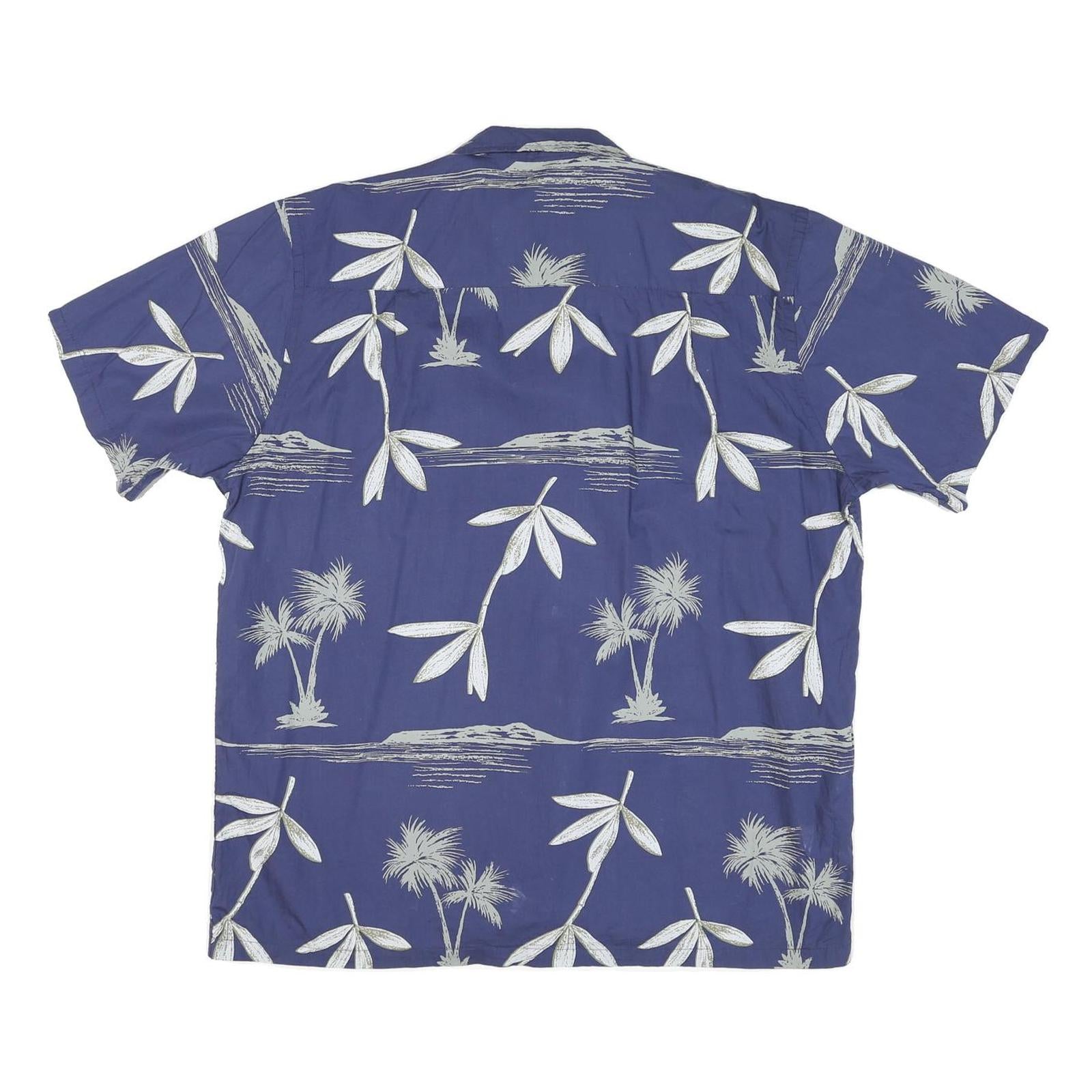 PARADISE STYLE Mens Blue Shirt M Cotton Blend Summer Casual Short Sleeve