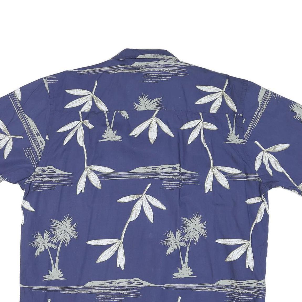 PARADISE STYLE Mens Blue Shirt M Cotton Blend Summer Casual Short Sleeve