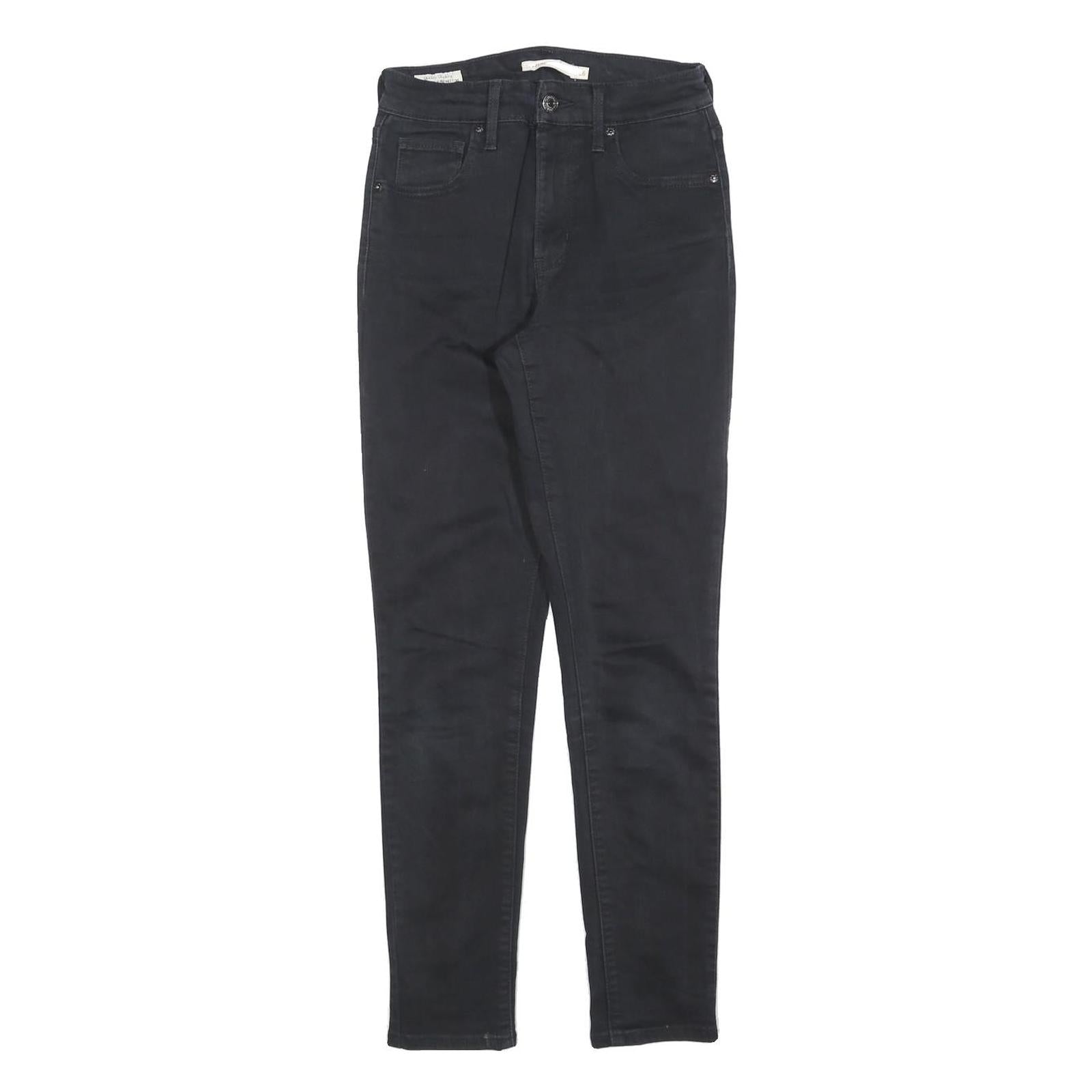 LEVI'S 721 Womens Denim Black Slim Skinny Jeans W26 L28 Classic Zip