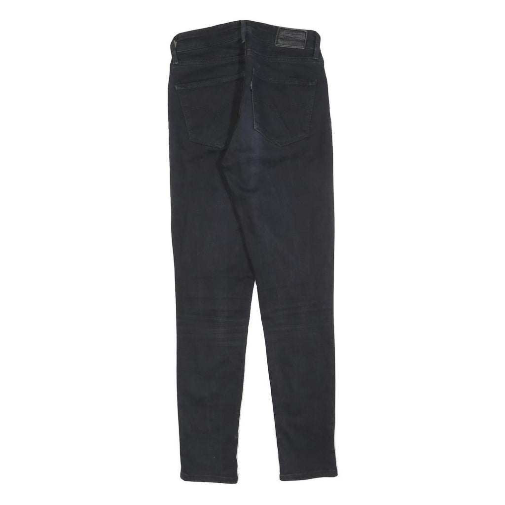 LEVI'S 721 Womens Denim Black Slim Skinny Jeans W26 L28 Classic Zip