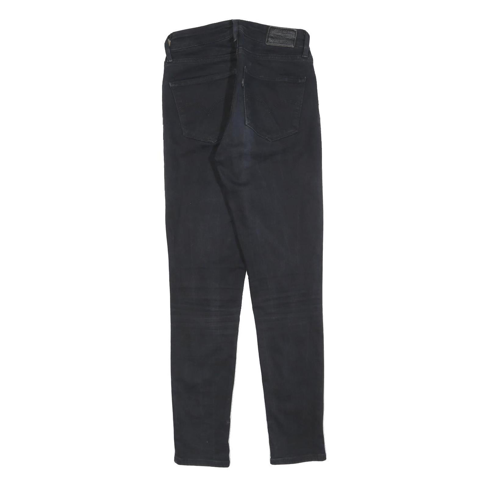 LEVI'S 721 Womens Denim Black Slim Skinny Jeans W26 L28 Classic Zip