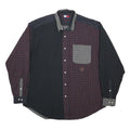 TOMMY HILFIGER Mens Blue & Red Checked Patchwork Shirt L Button Cotton