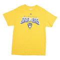 MAJESTIC Mens Yellow Milwaukee Brewers Graphic T-Shirt M Short Sleeve Crew Neck