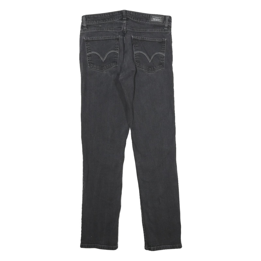 LEVI'S Womens Mid Rise Skinny Slim Black Denim W30 L30 Cotton Blend Zip Jeans