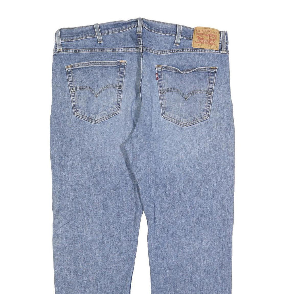 LEVI'S 559 Straight Mens Jeans Blue Cotton Blend Regular Fit W40 L30 Classic Zip