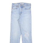 LEVI'S Womens Regular Fit Blue Denim Jeans W25 L28 Distressed Cotton Blend