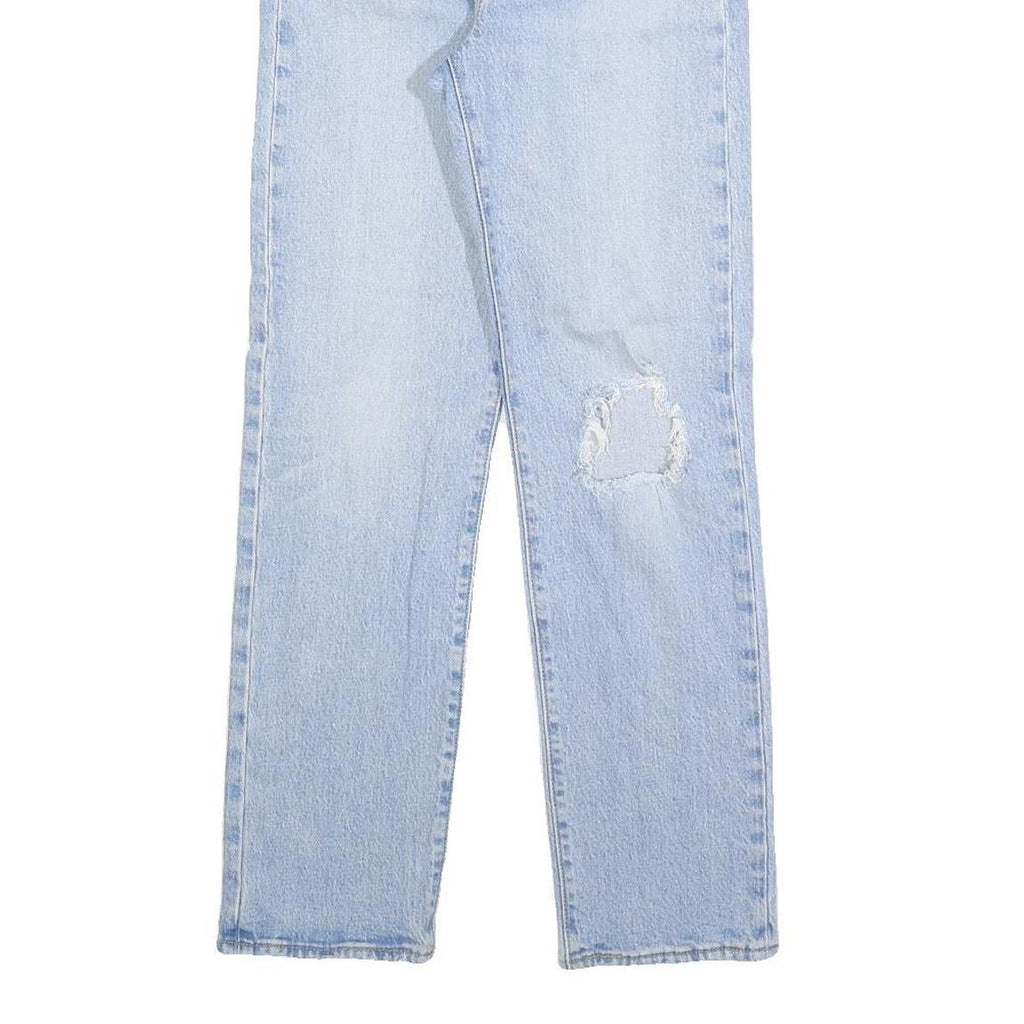 LEVI'S Womens Regular Fit Blue Denim Jeans W25 L28 Distressed Cotton Blend
