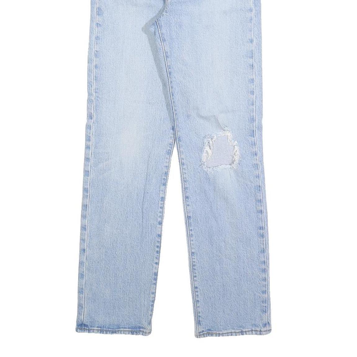 LEVI'S Womens Regular Fit Blue Denim Jeans W25 L28 Distressed Cotton Blend