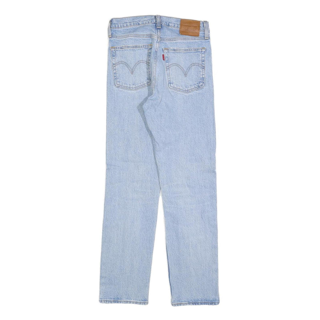 LEVI'S Womens Regular Fit Blue Denim Jeans W25 L28 Distressed Cotton Blend