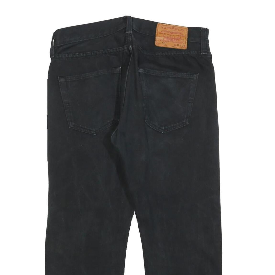 LEVI'S 501 Mens Jeans Black Regular Straight Denim Raw W30 L23 Classic Button