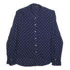 ZARA WOMAN Womens Blue Anchor Print Shirt Long Sleeve Button Neck XS Casual