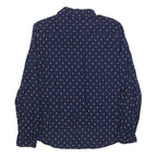 ZARA WOMAN Womens Blue Anchor Print Shirt Long Sleeve Button Neck XS Casual