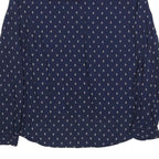 ZARA WOMAN Womens Blue Anchor Print Shirt Long Sleeve Button Neck XS Casual