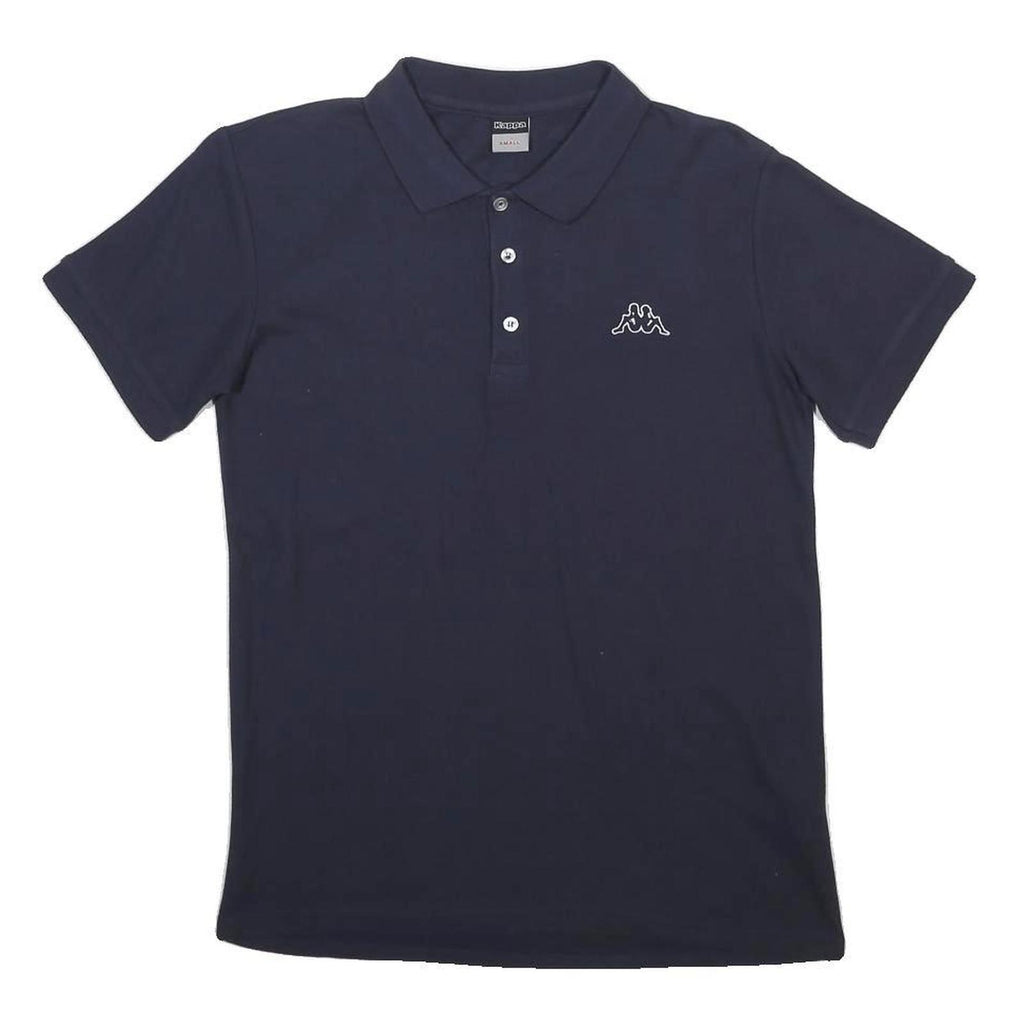 KAPPA Mens Navy Blue Short Sleeve Plain Polo Shirt S Cotton Blend Casual