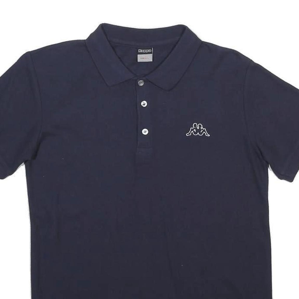 KAPPA Mens Navy Blue Short Sleeve Plain Polo Shirt S Cotton Blend Casual