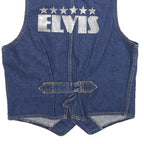 LEE COOPER Womens Blue Denim Vest M Cotton Button Plain Sleeveless Classic Fit