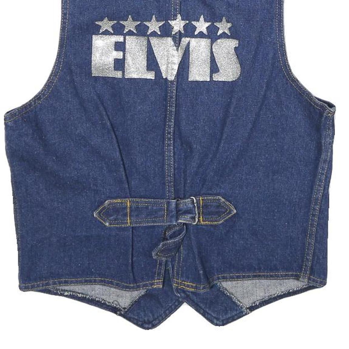 LEE COOPER Womens Blue Denim Vest M Cotton Button Plain Sleeveless Classic Fit