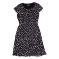LAURA ASHLEY Womens A-Line Dress Black Floral Short Sleeve Knee Length UK 8