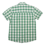 LEVI'S Mens Green & White Check Shirt M Casual Cotton Blend Short Sleeve