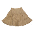 MARLBORO Womens Beige Silk Mini Skirt Pleated Ruffled Casual Size M