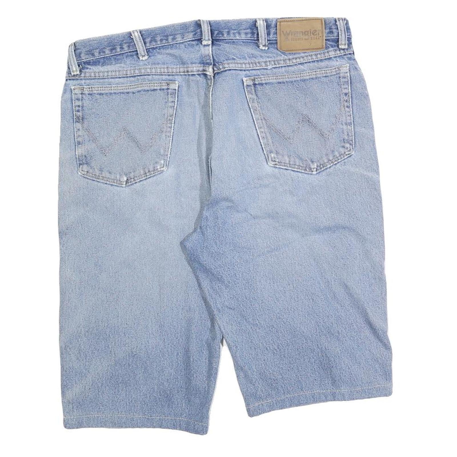 WRANGLER Mens Shorts Blue Denim XL W38 Casual Cotton Blend Classic Fit