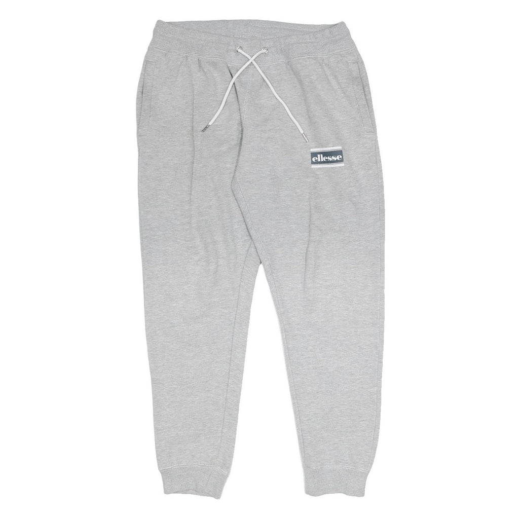 ELLESSE Mens Joggers Grey M W30 L27 Cotton Blend Drawstring Casual Sweatpants