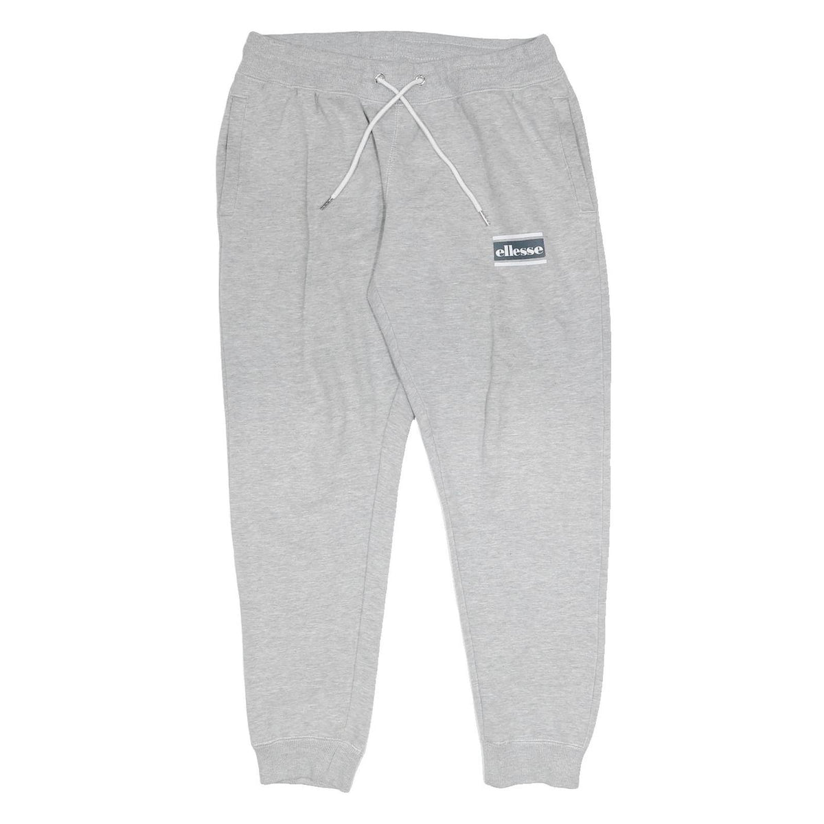 ELLESSE Mens Joggers Grey M W30 L27 Cotton Blend Drawstring Casual Sweatpants