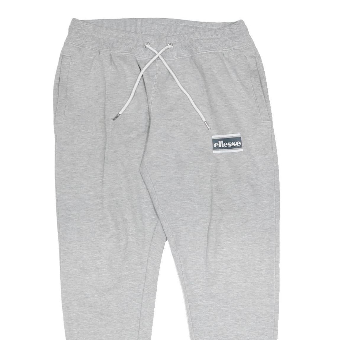 ELLESSE Mens Joggers Grey M W30 L27 Cotton Blend Drawstring Casual Sweatpants