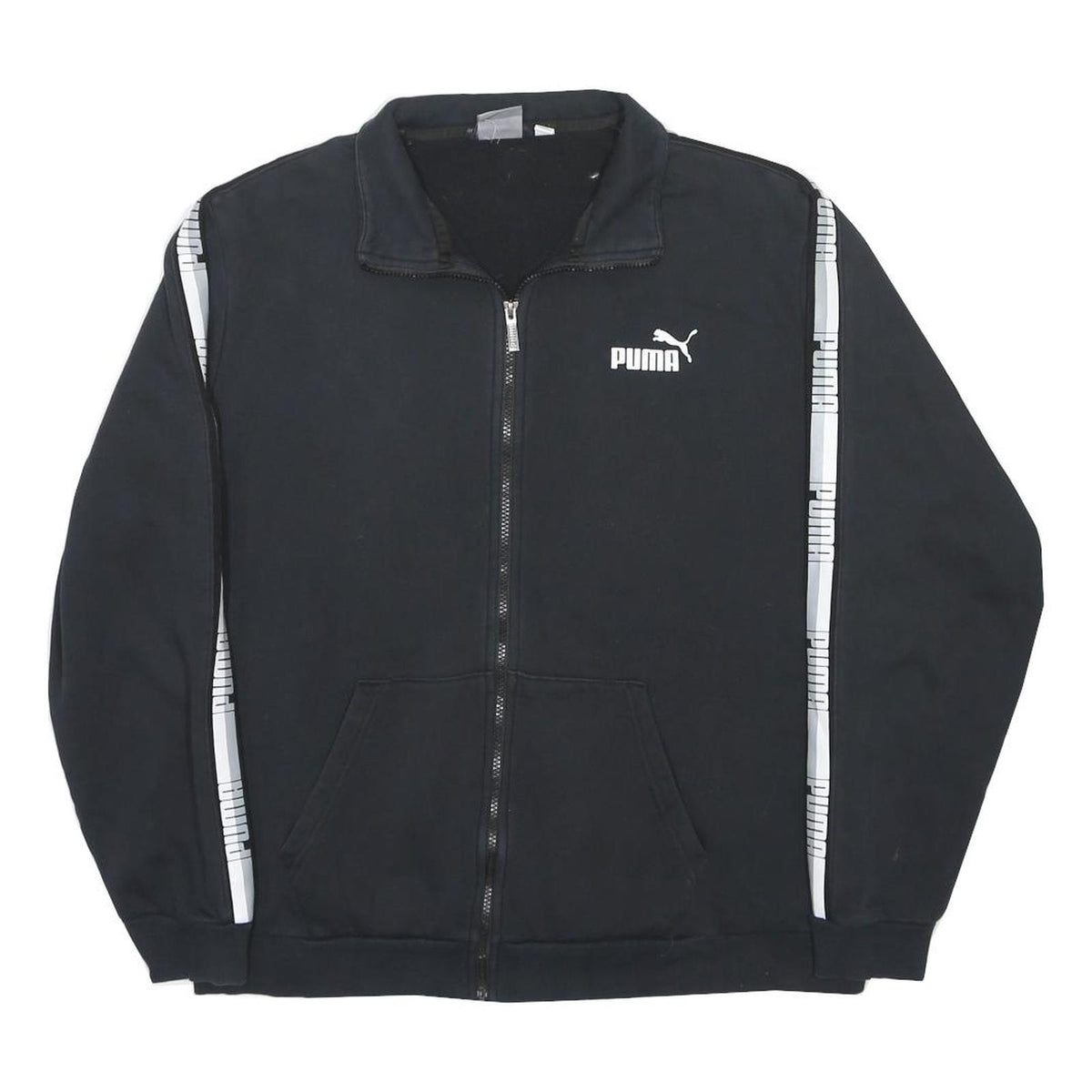 PUMA Mens Black Bomber XL Cotton Blend Plain Sportswear Zip Jacket