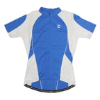 CANNORI Mens Blue & White Modern T-Shirt XL Short Sleeve Round Neck Cycling