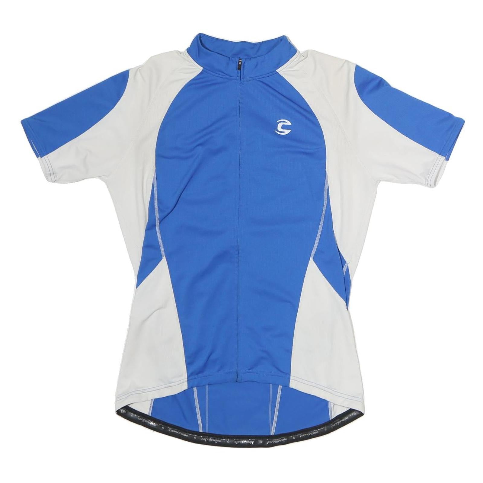 CANNORI Mens Blue & White Modern T-Shirt XL Short Sleeve Round Neck Cycling