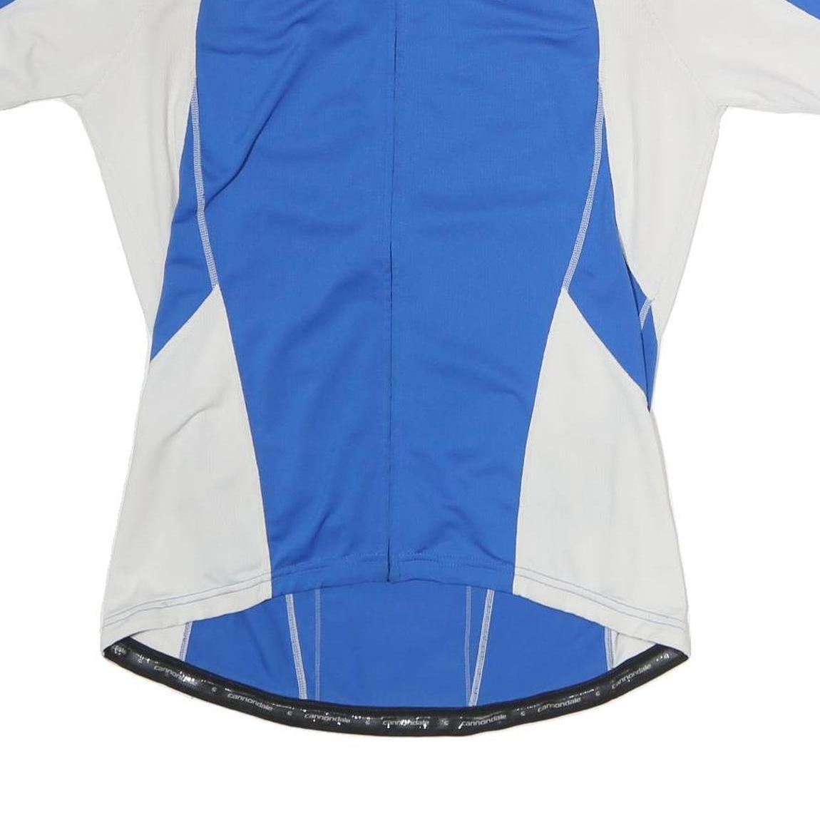 CANNORI Mens Blue & White Modern T-Shirt XL Short Sleeve Round Neck Cycling