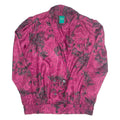 CANDA Womens Printed Blouse Purple Collared Long Sleeve Floral L