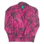 CANDA Womens Printed Blouse Purple Collared Long Sleeve Floral L
