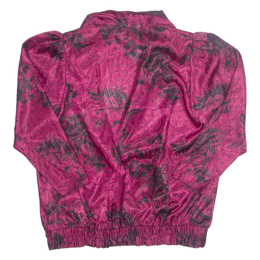 CANDA Womens Printed Blouse Purple Collared Long Sleeve Floral L