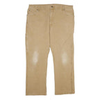 DICKIES Mens Cotton Beige Regular Straight Trousers W40 L30 Workwear Zip