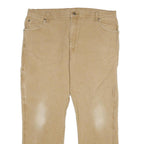 DICKIES Mens Cotton Beige Regular Straight Trousers W40 L30 Workwear Zip